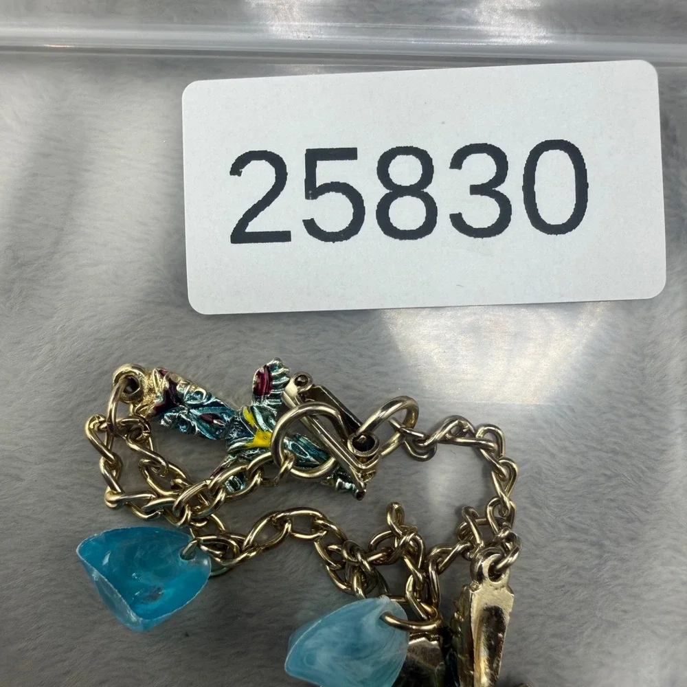 Vintage Souviner Charm Bracelet‎ Gold Tone Glacier Bay Alaska 6